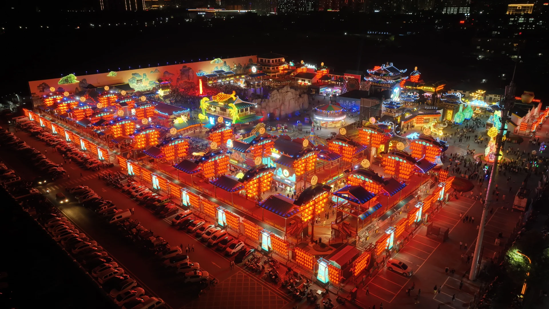 商业街/小镇夜景亮化效果展示